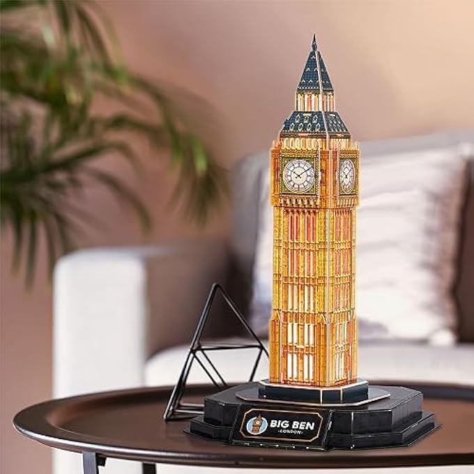 3D PUZZLE - BIG BEN LED | 3D PUZZLE GIFT CHILD 8 YEARS | 3D PUZZLE ADULTS AND PUZZLE 3D CHILDREN | MODEL KITS FOR BUILDING ADULTS | 3D PUZZLES | 32 PIECES - Image 3
